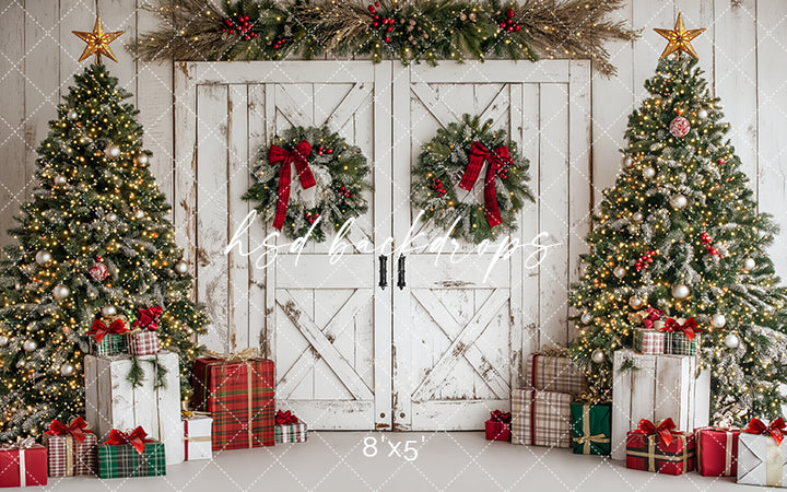 Festive Christmas Barn Doors - HSD Photography Backdrops