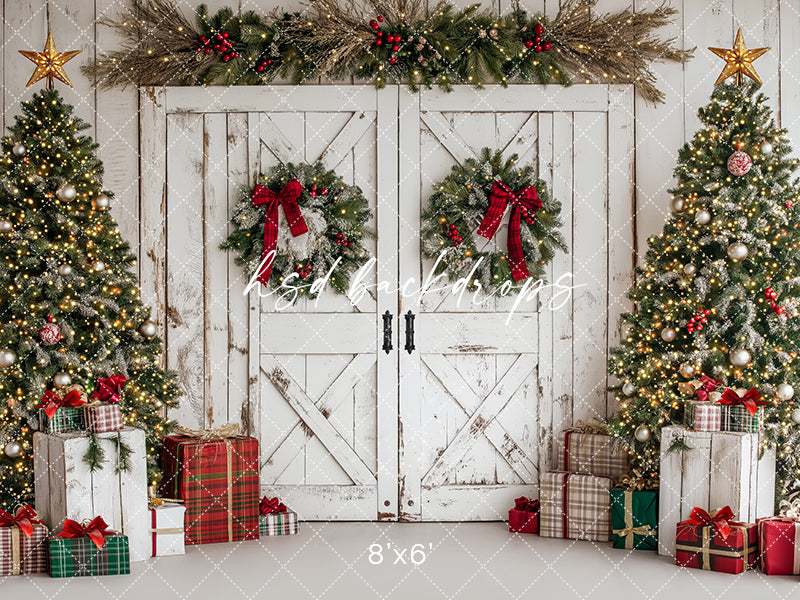 Festive Christmas Barn Doors - HSD Photography Backdrops