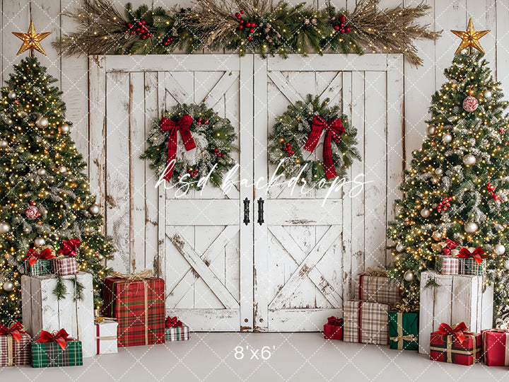 Festive Christmas Barn Doors - HSD Photography Backdrops