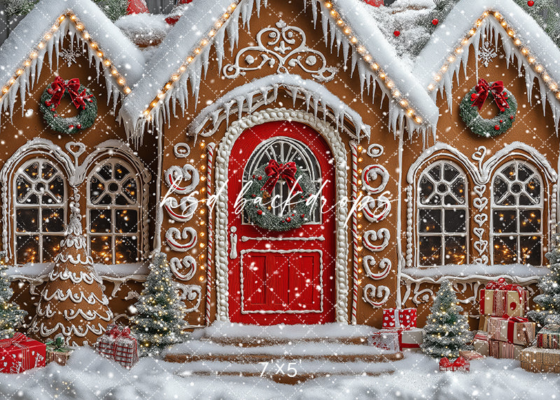 Festive Gingerbread House (sweep options) - HSD Photography Backdrops