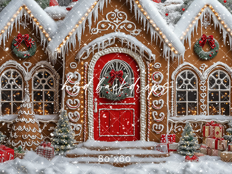 Festive Gingerbread House (sweep options) - HSD Photography Backdrops