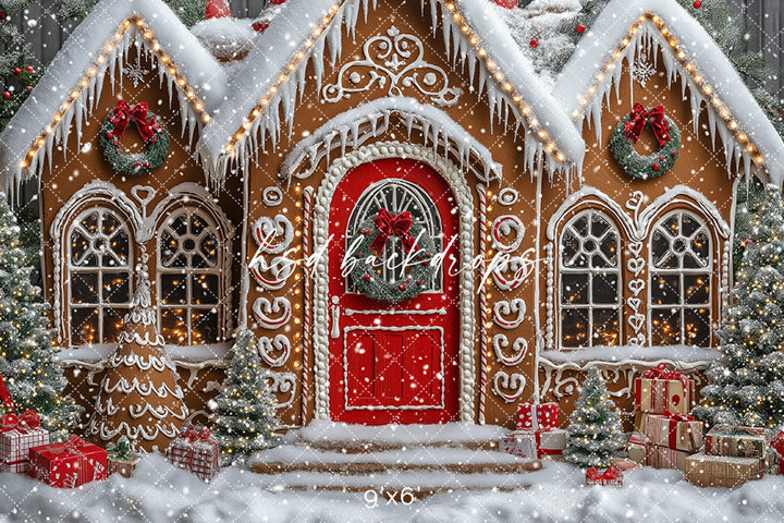Festive Gingerbread House (sweep options) - HSD Photography Backdrops