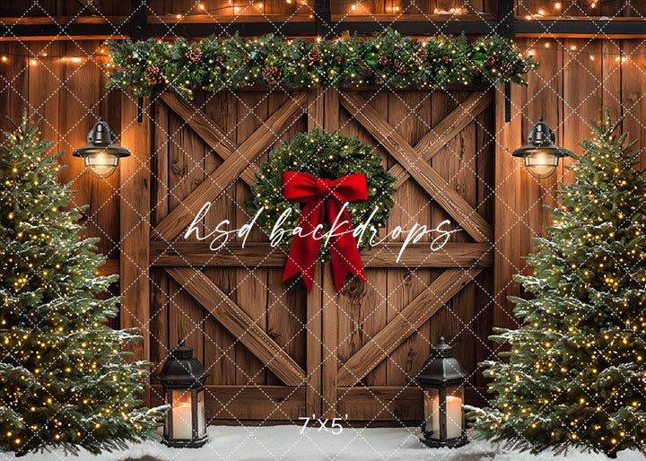 Farmhouse Christmas Barn Doors (sweep options) - HSD Photography Backdrops