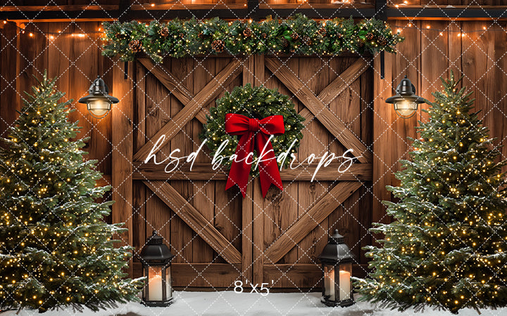 Farmhouse Christmas Barn Doors (sweep options) - HSD Photography Backdrops