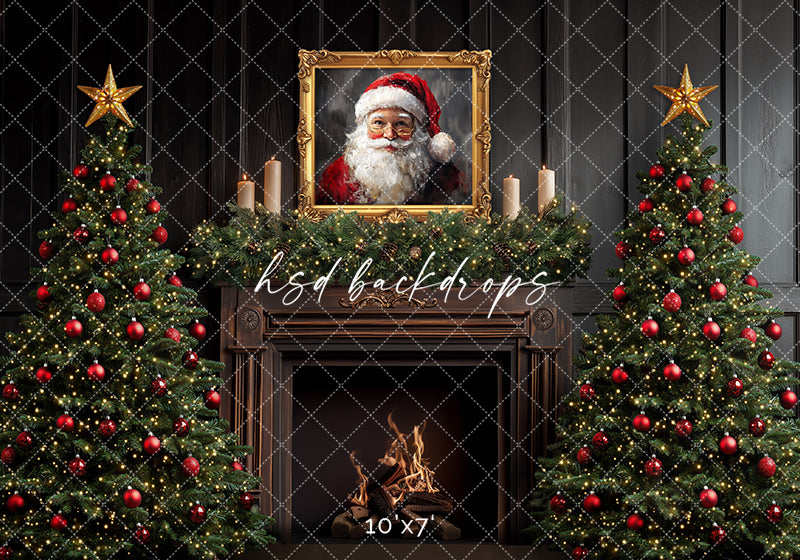 Antique Fireplace Santa (sweep options) - HSD Photography Backdrops