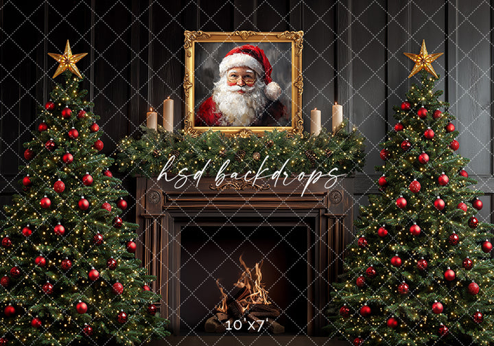 Antique Fireplace Santa (sweep options) - HSD Photography Backdrops