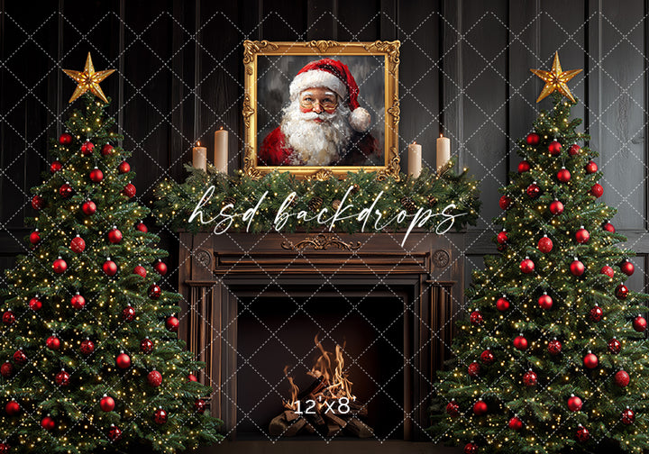 Antique Fireplace Santa (sweep options) - HSD Photography Backdrops