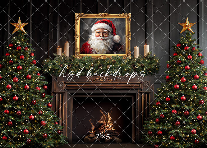Antique Fireplace Santa (sweep options) - HSD Photography Backdrops