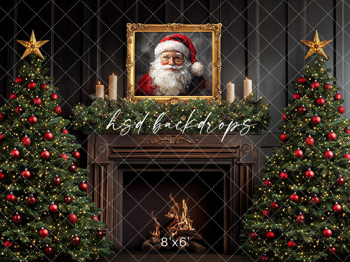 Antique Fireplace Santa (sweep options) - HSD Photography Backdrops