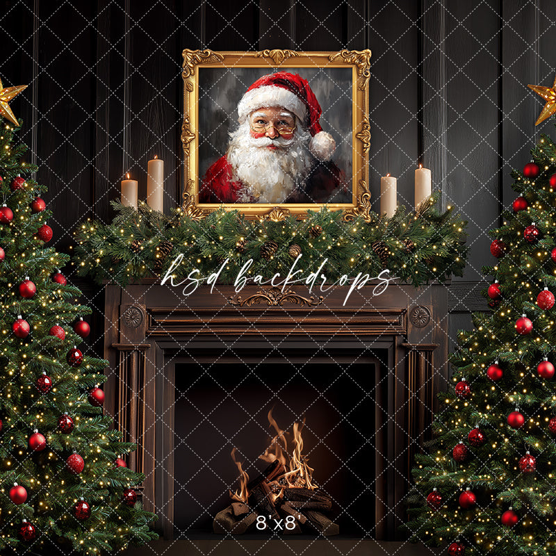 Antique Fireplace Santa (sweep options) - HSD Photography Backdrops
