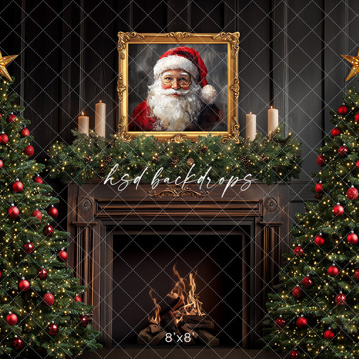 Antique Fireplace Santa (sweep options) - HSD Photography Backdrops