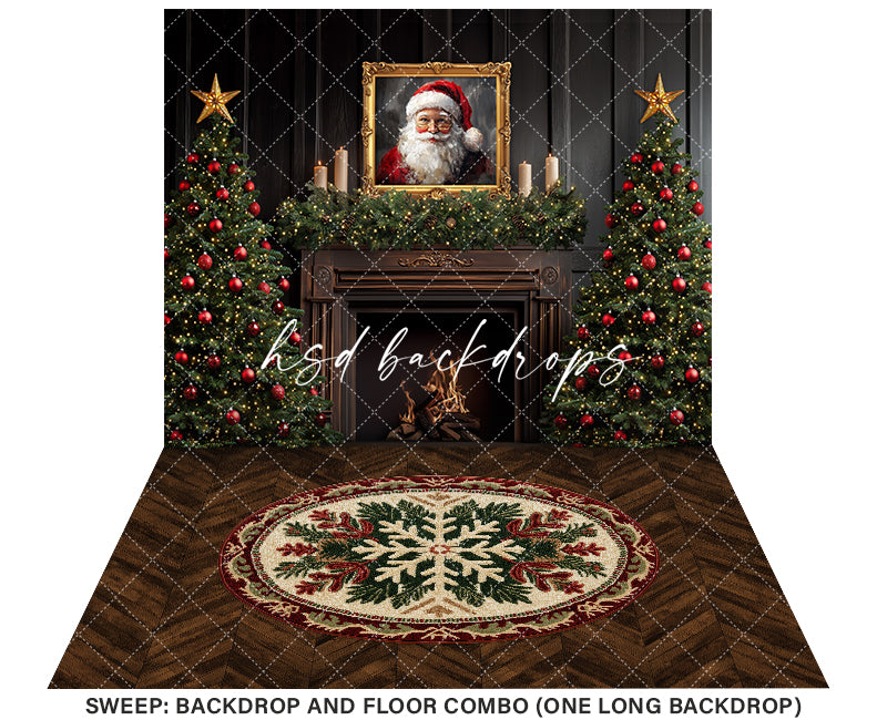 Antique Fireplace Santa (sweep options) - HSD Photography Backdrops