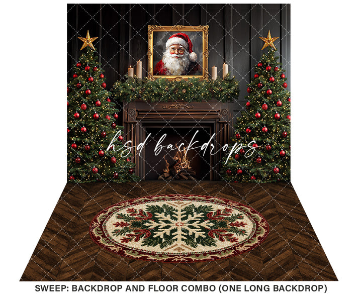 Antique Fireplace Santa (sweep options) - HSD Photography Backdrops