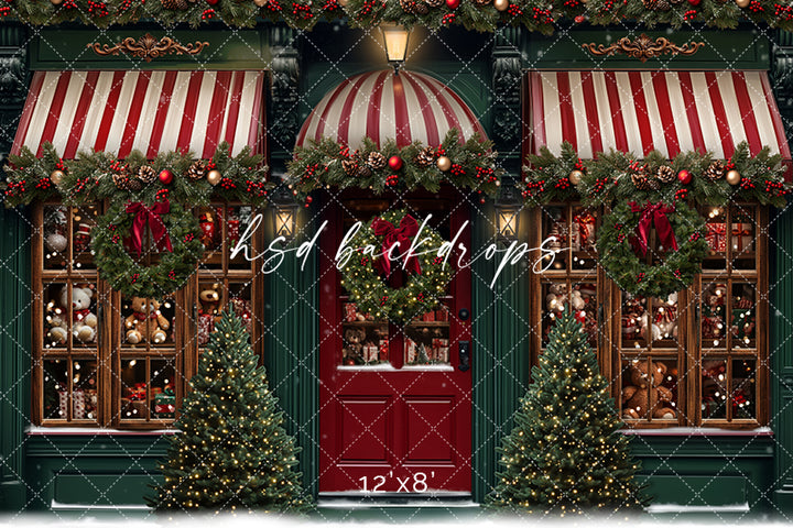 Classic Christmas Storefront (sweep options) - HSD Photography Backdrops