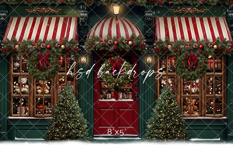 Classic Christmas Storefront (sweep options) - HSD Photography Backdrops