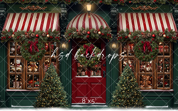 Classic Christmas Storefront (sweep options) - HSD Photography Backdrops