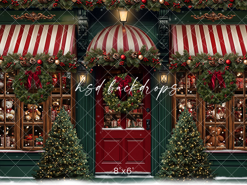 Classic Christmas Storefront (sweep options) - HSD Photography Backdrops