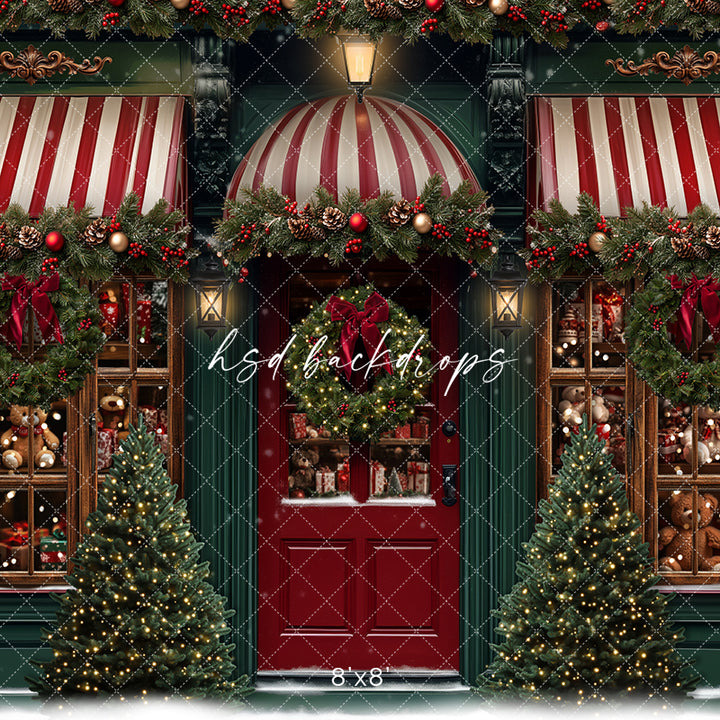 Classic Christmas Storefront (sweep options) - HSD Photography Backdrops