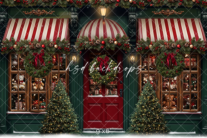 Classic Christmas Storefront (sweep options) - HSD Photography Backdrops
