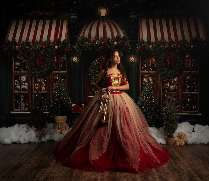 Classic Christmas Storefront (sweep options) - HSD Photography Backdrops