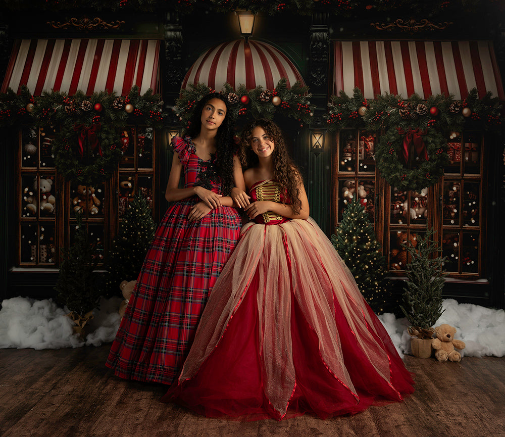 Classic Christmas Storefront (sweep options) - HSD Photography Backdrops