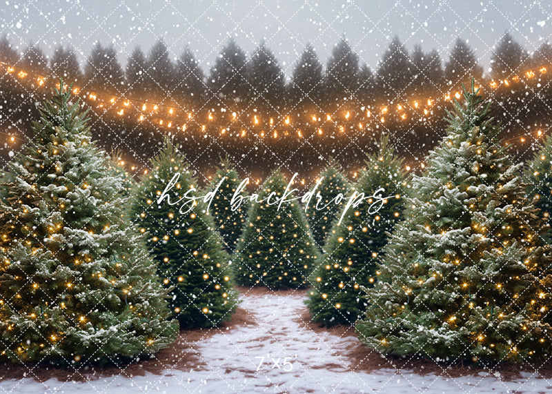 Snowy Tree Farm (sweep options) - HSD Photography Backdrops