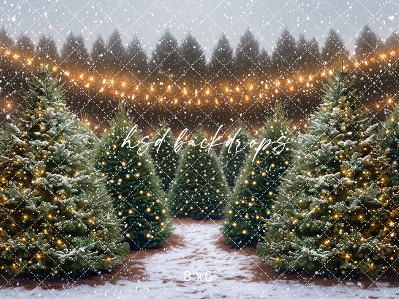 Snowy Tree Farm (sweep options) - HSD Photography Backdrops