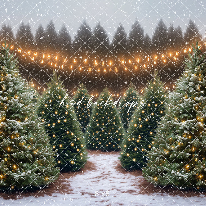 Snowy Tree Farm (sweep options) - HSD Photography Backdrops