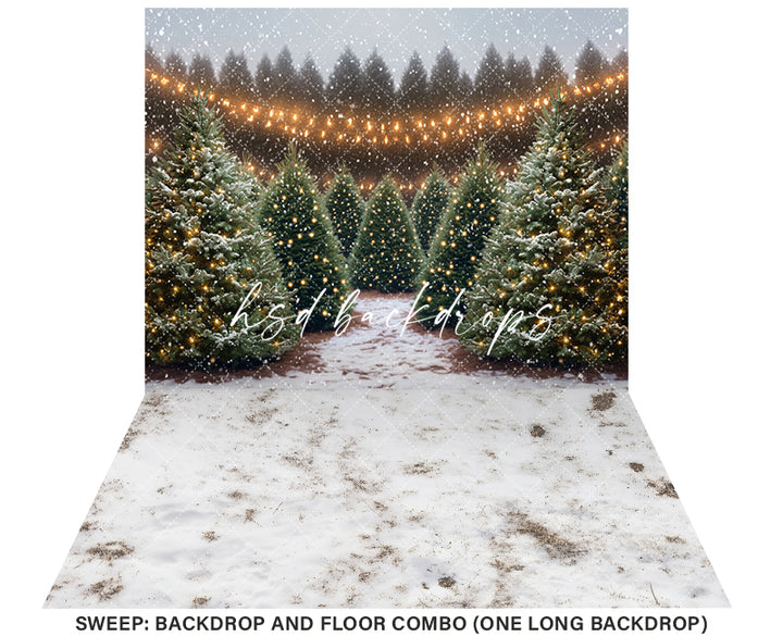 Snowy Tree Farm (sweep options) - HSD Photography Backdrops