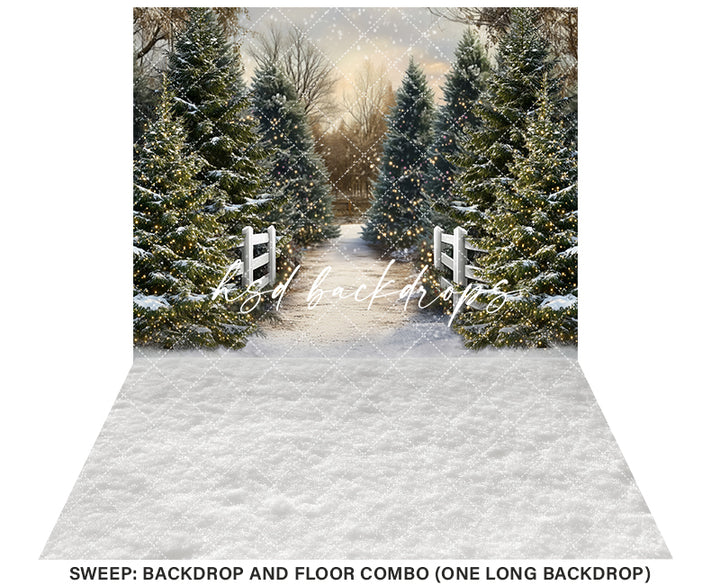 Snowy Winter Trees Pathway (sweep options) - HSD Photography Backdrops