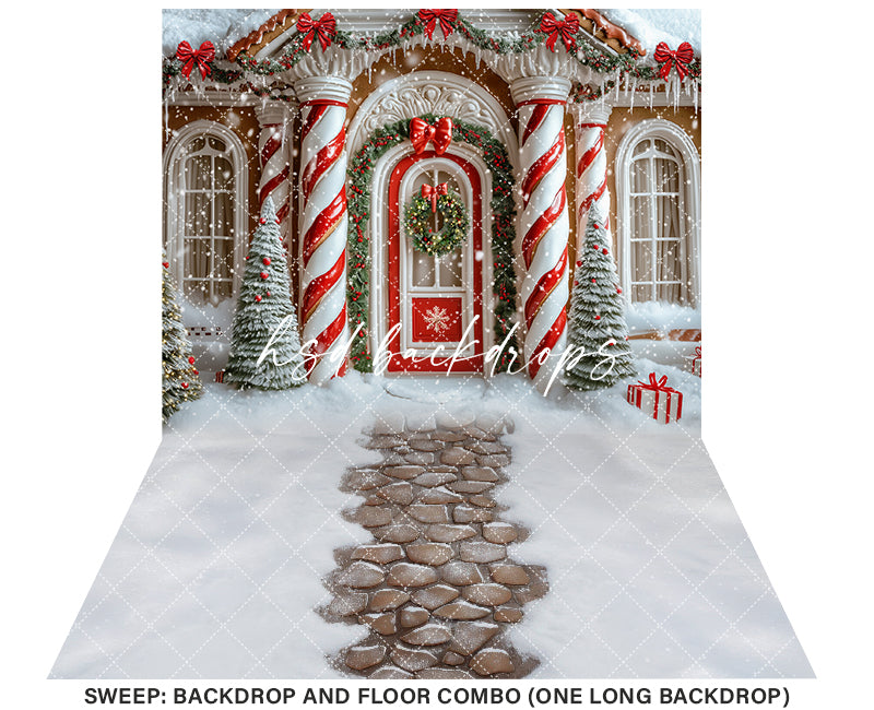 Christmas Gingerbread Door (sweep options) - HSD Photography Backdrops