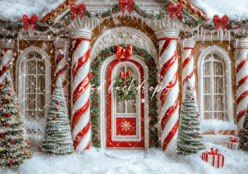 Christmas Gingerbread Door (sweep options) - HSD Photography Backdrops