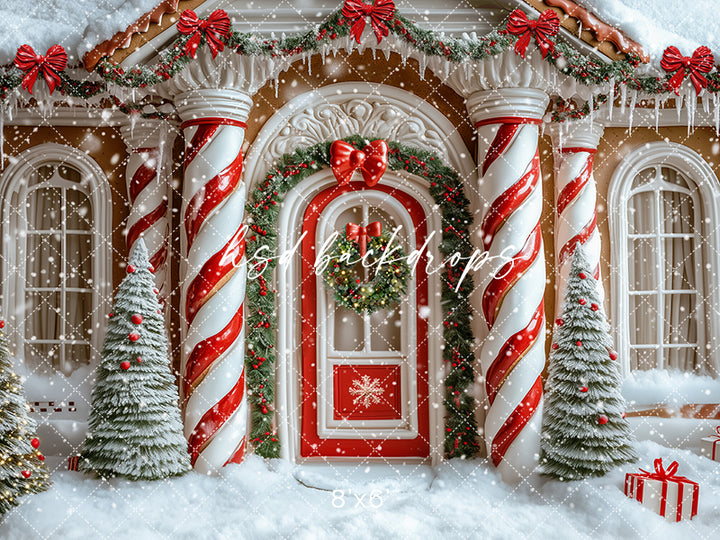 Christmas Gingerbread Door (sweep options) - HSD Photography Backdrops