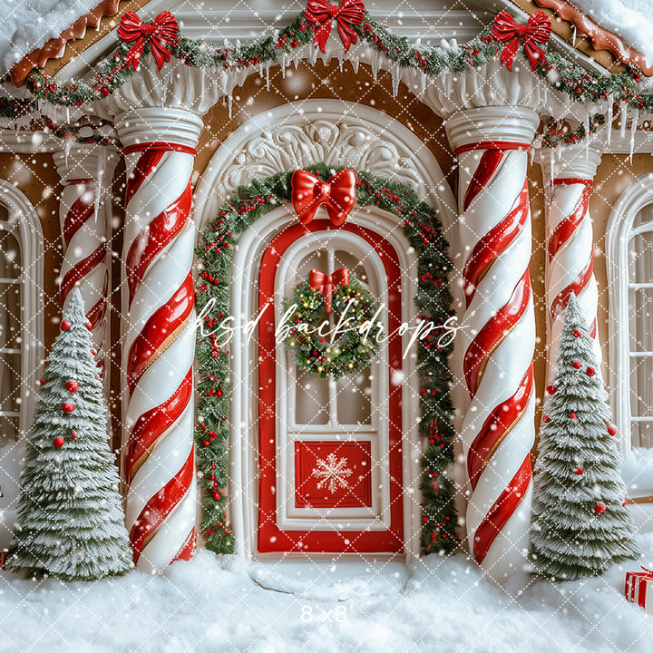 Christmas Gingerbread Door (sweep options) - HSD Photography Backdrops