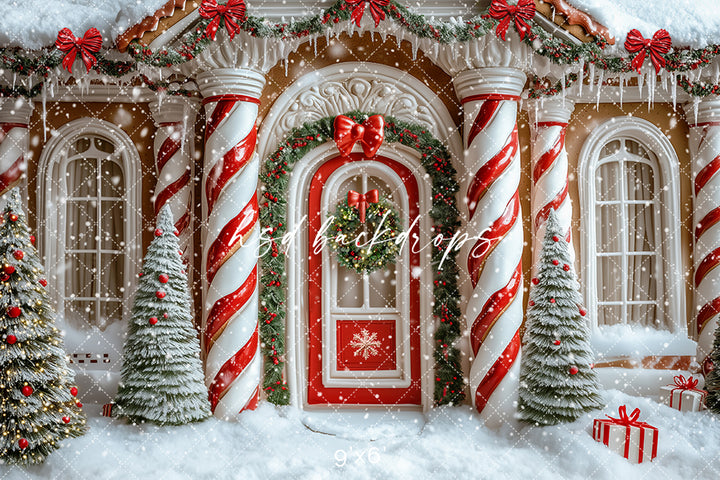 Christmas Gingerbread Door (sweep options) - HSD Photography Backdrops