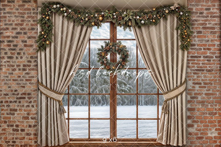 Christmas Cabin Window (sweep options) - HSD Photography Backdrops