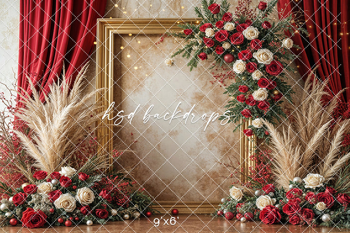 Christmas Floral Frame (sweep options)