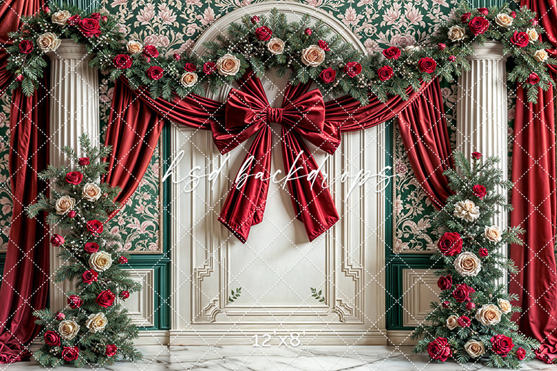 Holiday Ribbon and Roses
