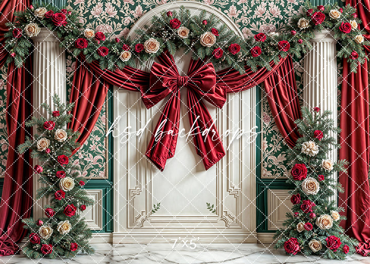 Holiday Ribbon and Roses