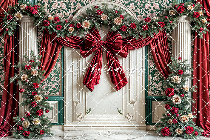 Holiday Ribbon and Roses