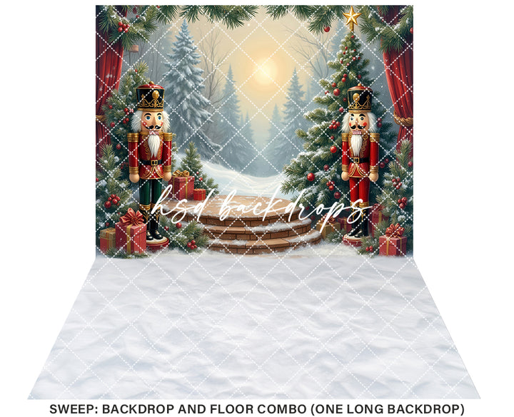 Nutcracker Stage Christmas Backdrop (sweep options)