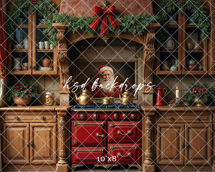 Santa Claus Christmas Kitchen (left lighting)