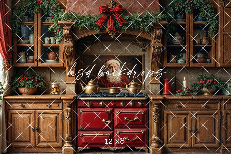Santa Claus Christmas Kitchen (left lighting)
