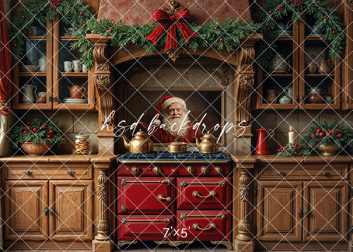 Santa Claus Christmas Kitchen (left lighting)