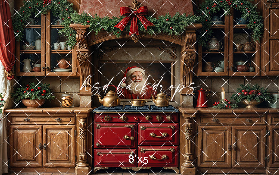 Santa Claus Christmas Kitchen (left lighting)