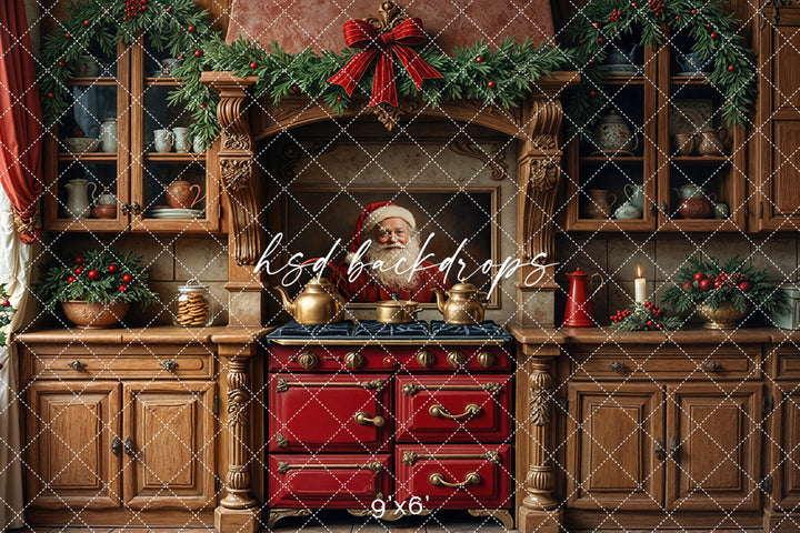 Santa Claus Christmas Kitchen (left lighting)