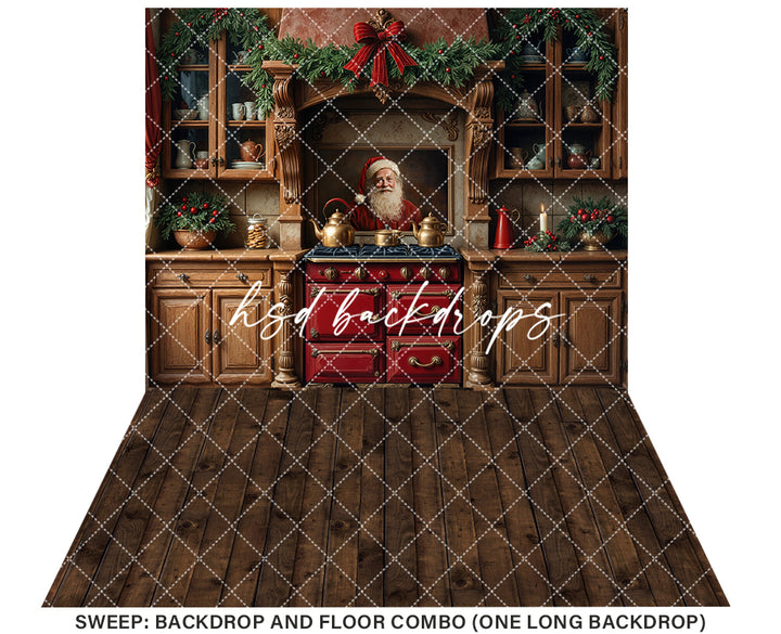 Santa Claus Christmas Kitchen (left lighting)