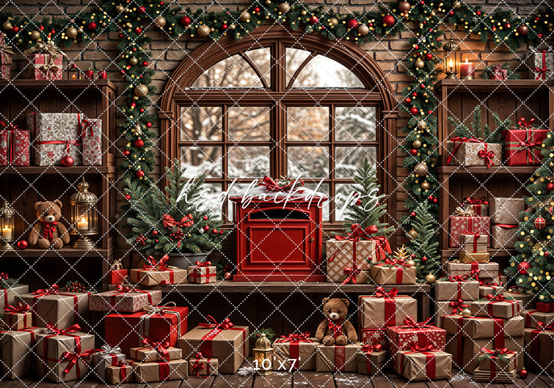 Nostalgic Christmas Mail Room Window (sweep options)