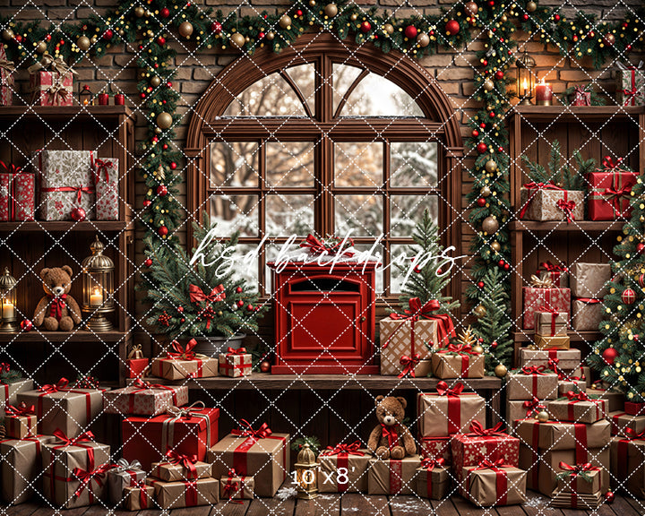 Nostalgic Christmas Mail Room Window (sweep options)