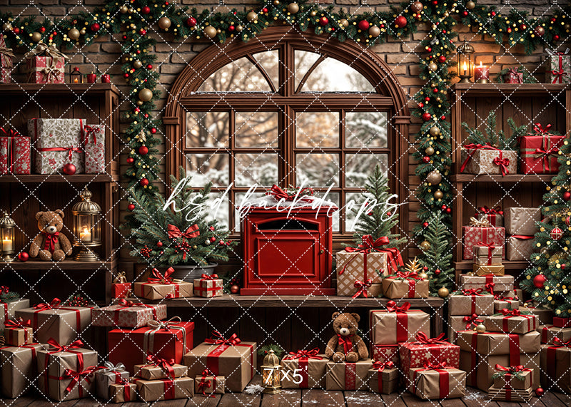Nostalgic Christmas Mail Room Window (sweep options)